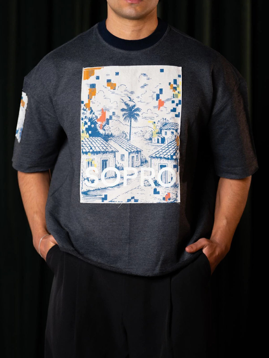 Camiseta Boxy Casitas na internet