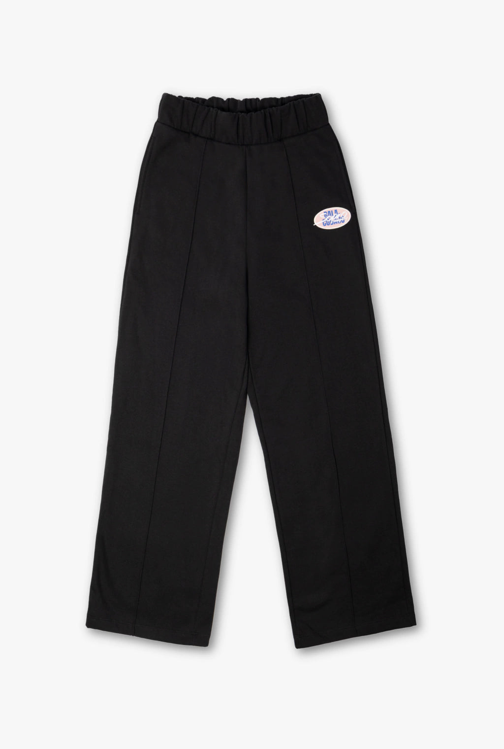 Calça preta Precio com cós elástico e corte reto