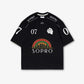 Camiseta Rolimã Racing Black BooMold™ preta — vista frontal em fundo branco.