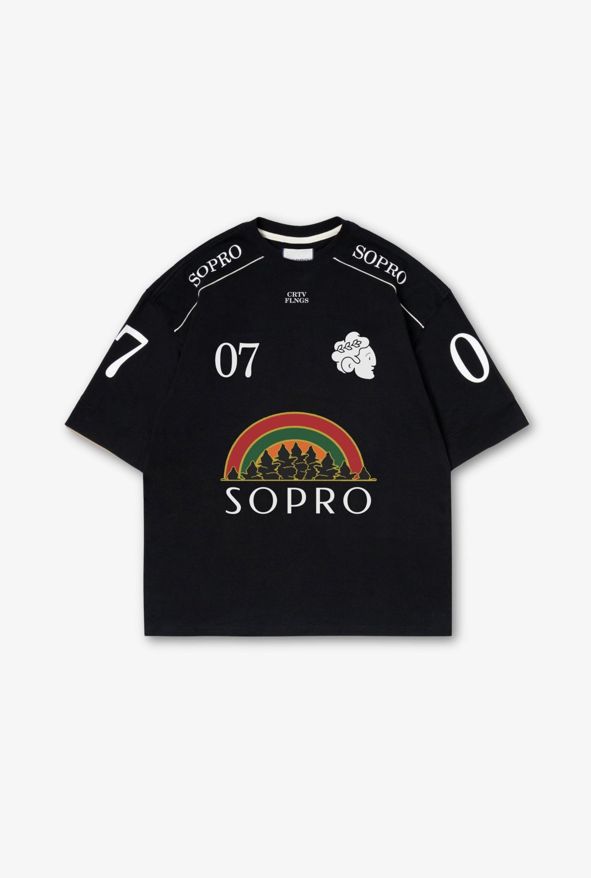 Camiseta Rolimã Racing Black BooMold™ preta — vista frontal em fundo branco.