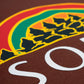 Camiseta Rolimã Racing Marrom com estampa arco iris e detalhes em bege da marca "SOPRO"