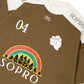 Camiseta Rolimã Racing Verde com estampa arco iris e detalhes em branco da marca "SOPRO"